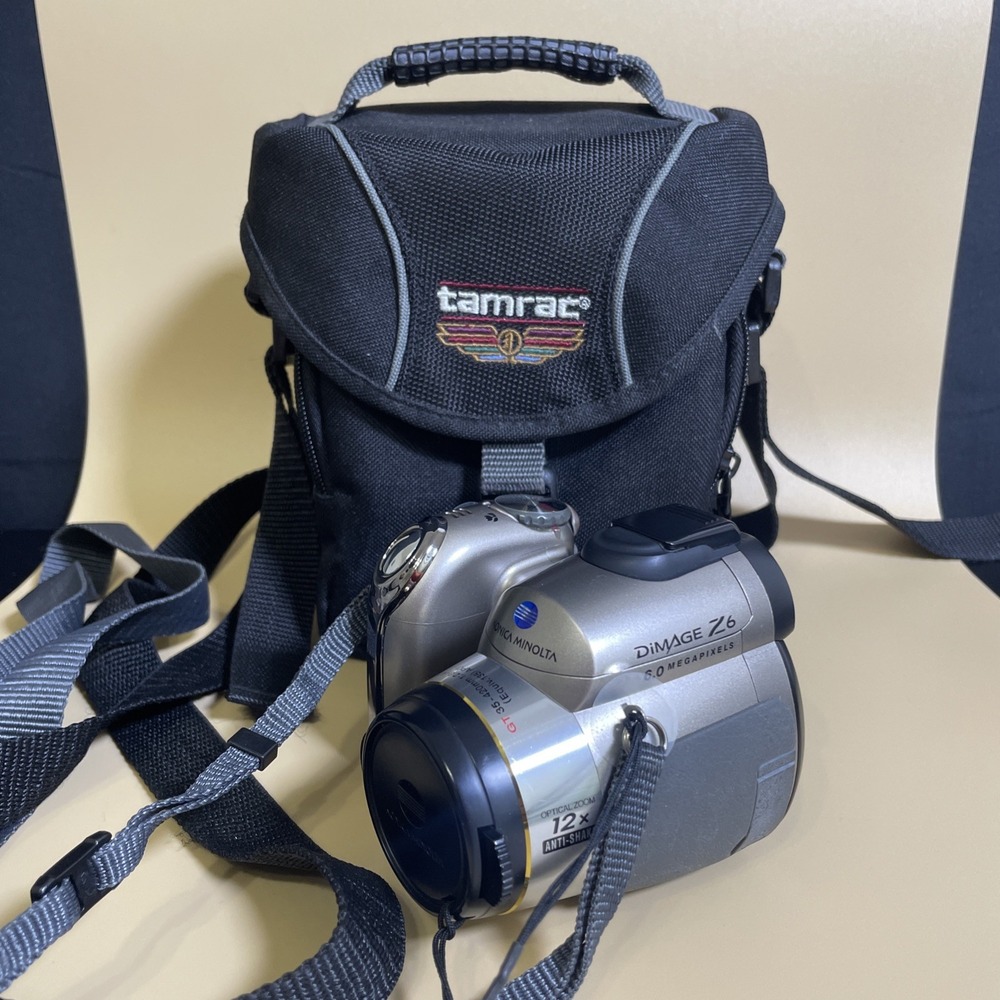 Konica Minolta DiMAGE Z6 6MP Digital Camera 12x Zoom Tested + Tamrac Bag